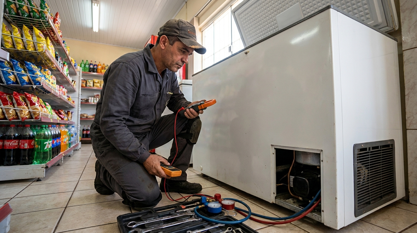 Reparo na placa eletrônica do freezer em Vitória da Conquista‑BA
